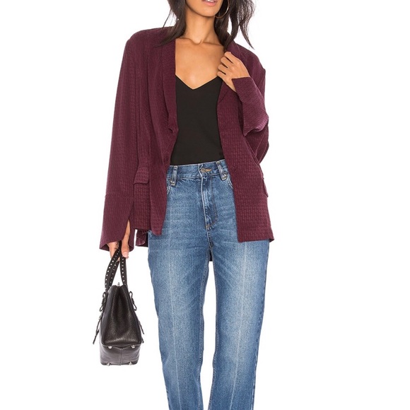Free People Jackets & Blazers - Free People Bonnie Blazer in wine size medium GUC